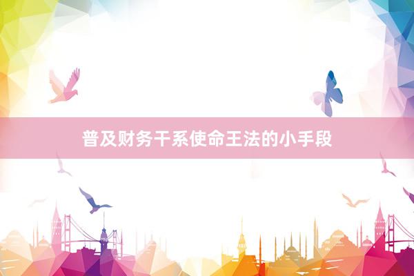 普及财务干系使命王法的小手段
