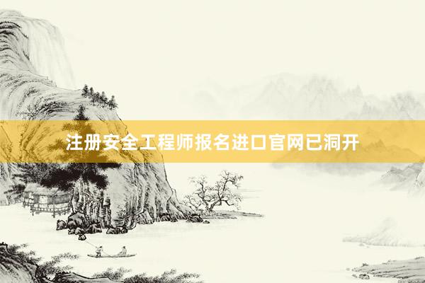 注册安全工程师报名进口官网已洞开